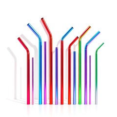 Colorful metal drinking straws reusable stainless steel straws eco friendly party straws set for cocktails