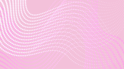 ドットの曲線とピンクの背景イラスト