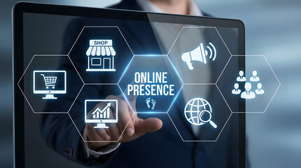 online business growth and digital presence concept