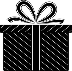 Christmas gift silhouette transparent PNG. Christmas gift silhouette. Christmas gift vector illustration. Christmas gift symbol. Black Christmas gift.