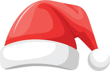 A vibrant red Santa hat with a white fluffy brim and pom-pom, ready for festive celebrations.