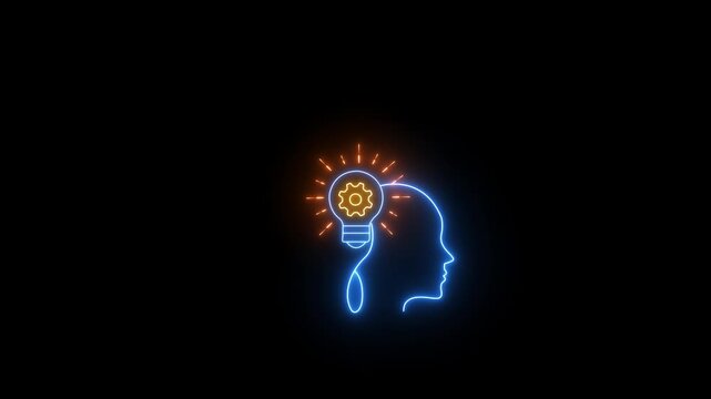 Strategic innovation concept. Systematic process for developing and implementing new ideas and products that help an organization grow and compete. Strategic innovation icon. 4K video motion graphic