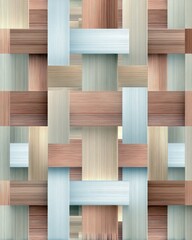 Woven Wood Texture with Interlocking Rectangles