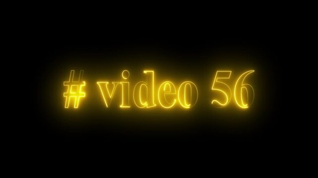 # video 56 neon text is used as video clip. HUD user interface with technology stopwatch. 4k Digital countdown number animation.