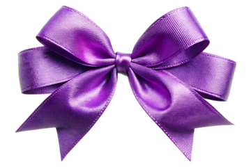 Beautiful purple ribbon bow, isolated on a white background. png 