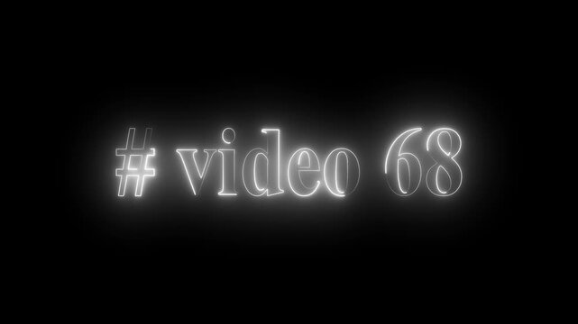 # video 68 neon text is used as video clip. HUD user interface with technology stopwatch. 4k Digital countdown number animation.