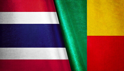タイの国旗とベナンの国旗(Thailand flag & Benin flag.)

