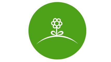 flowers on a green background icon