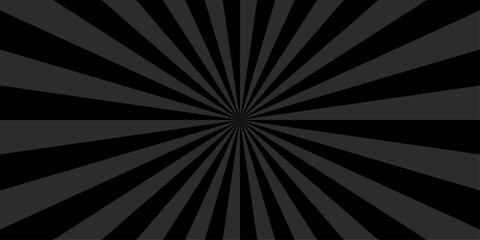 Sunburst beam light vintage shine and graphic summer explosion pattern. black and gray bright sunrise isolated glow striped texture background.	