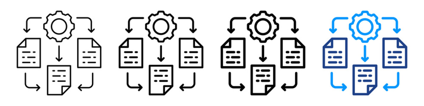 Workflow Engine Icon Different Style Outline Collection Set.