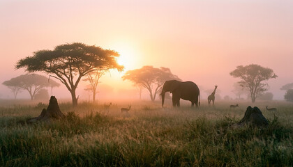 Obraz premium elephant in the morning