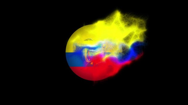 Electric Ecuador Energy Symbol Flag Animation Representing Innovation and Future Technology
