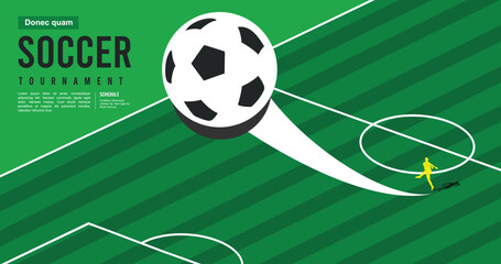 Fototapeta premium Great modern simple soccer background design for any media