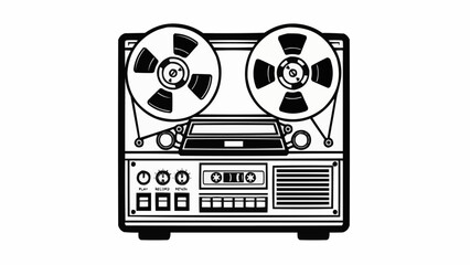 Vintage reel to reel tape recorder for audio recording and playback.