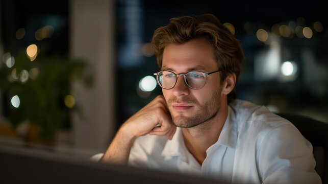 A tech support engineer troubleshooting server issues from a home office at 3 a.m., smartphone alerts glowing in the dark — remote IT support, continuous uptime management, and modern 24/7 tech - Powered by Adobe