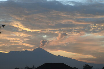 clouds over the mountains. beautiful view
