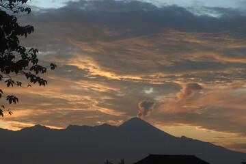 sunrise in the mountains. Beautiful view of sky