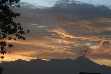 sunset in the mountains. Beutiful view in the mountain with sky