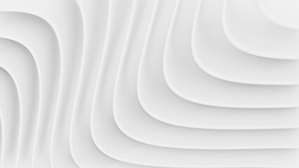 White minimal striped background, 3D line pattern, abstract  white gray waves. Background for business presentations.