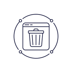 deleted files, trash bin icon in line design