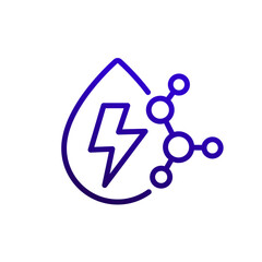 Electrolyte line icon with water drop, vector