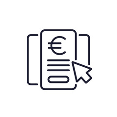 Subscription, tariff plans line icon with euro