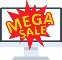 Mega sale tag, product discount banners, online shopping promotion banners.

