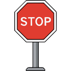 Red Octagonal Stop Sign With White Border And Text On Black Background