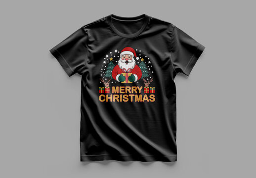 Merry Christmas T Shirt Design Template Layout