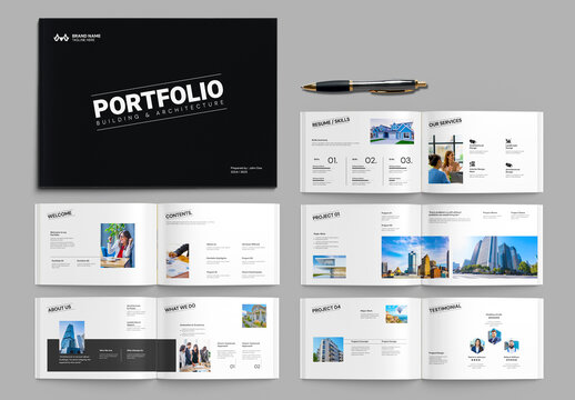 Modern Architecture Portfolio Template Layout