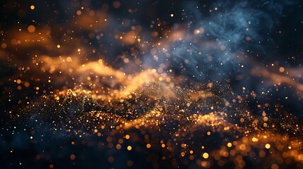 Naklejka premium Abstract cosmic nebula with glowing particles and swirling colors