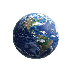 Realistic 3D Rendering of Planet Earth Showing North and South America globe world