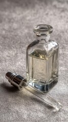 Elegant Perfume Bottle on Textured Surface - A Study in Light and Form.