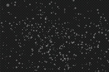 Realistic Falling Snow Overlay Effect with vector illustration