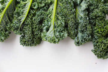 Curly kale leaves, Fresh green vegetables