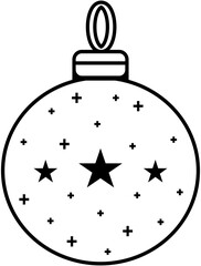 Obraz premium Simple Minimalist Plain Outline Bauble Christmas Decoration