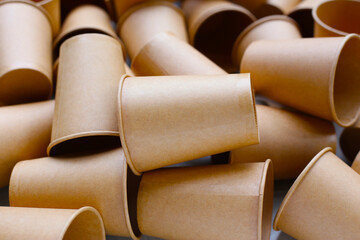 Brown paper cups, disposable glass