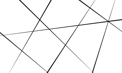 Abstract Vector Illustration Featuring Dynamic Random Black Diagonal Lines on a Clean White Background.
