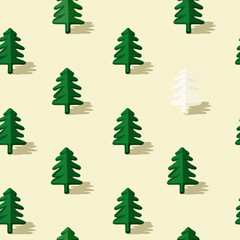 Fototapeta premium Minimal Christmas Geometric Seamless Pattern, seamless pattern of abstract geometric shapes in Christmas colors: triangles as trees, circles as ornaments, minimal modern style. 