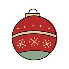 Fototapeta premium Festive Christmas Ornament with Snowflake and Dot Design.