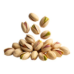 Heap of pistachios with open shells and green kernels nutritious snack food ingredient healthy source of protein vegetarian delicacy