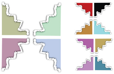 An isolated vector map outline of the European country of Italy is represented with 3D shape and a set of travel icon pointers