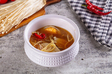 Japanese soup miso with chicken