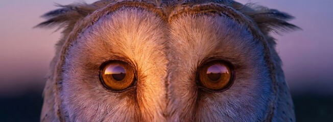 Barn Owl Face Twilight Close-Up Facebook Cover