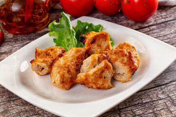 Grilled chicken meat kebab barbecue