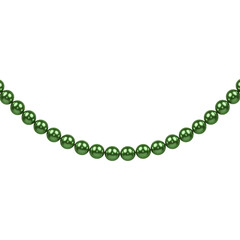 Strand of green pearls bead luxury necklace for jewelry or fashion on transparent background elegant shine decoration glamour