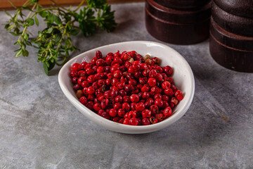 Dry pink pepper corn spice