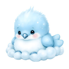 Kawaii Cloud-Shaped Animal Watercolor Clipart &ndash; Pastel Cute Cloud Panda, Bunny, Hedgehog, Owl, Fox, Seal, Kitten, Lamb, Elephant & Penguin &ndash; Soft Fluffy Pastel Creatures PNG