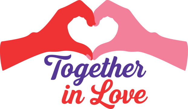 Together in love valentine s day heart hands symbol of unity romance and affection - Powered by Adobe