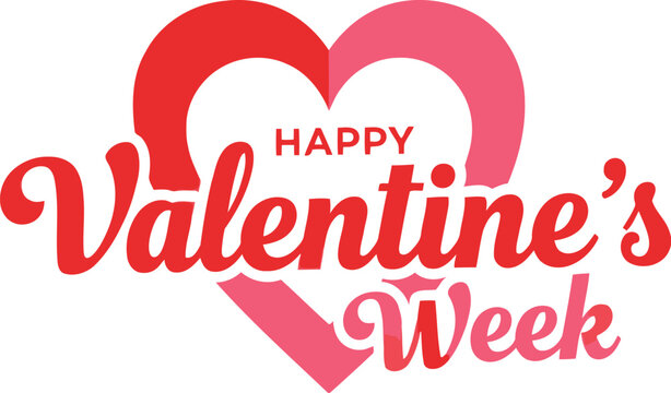 Happy valentine s week heart design romantic celebration greeting card social media graphic